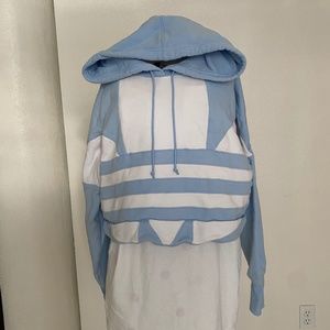 Adidas Women's Large Logo Copped Hoodie Sz XS -0057
